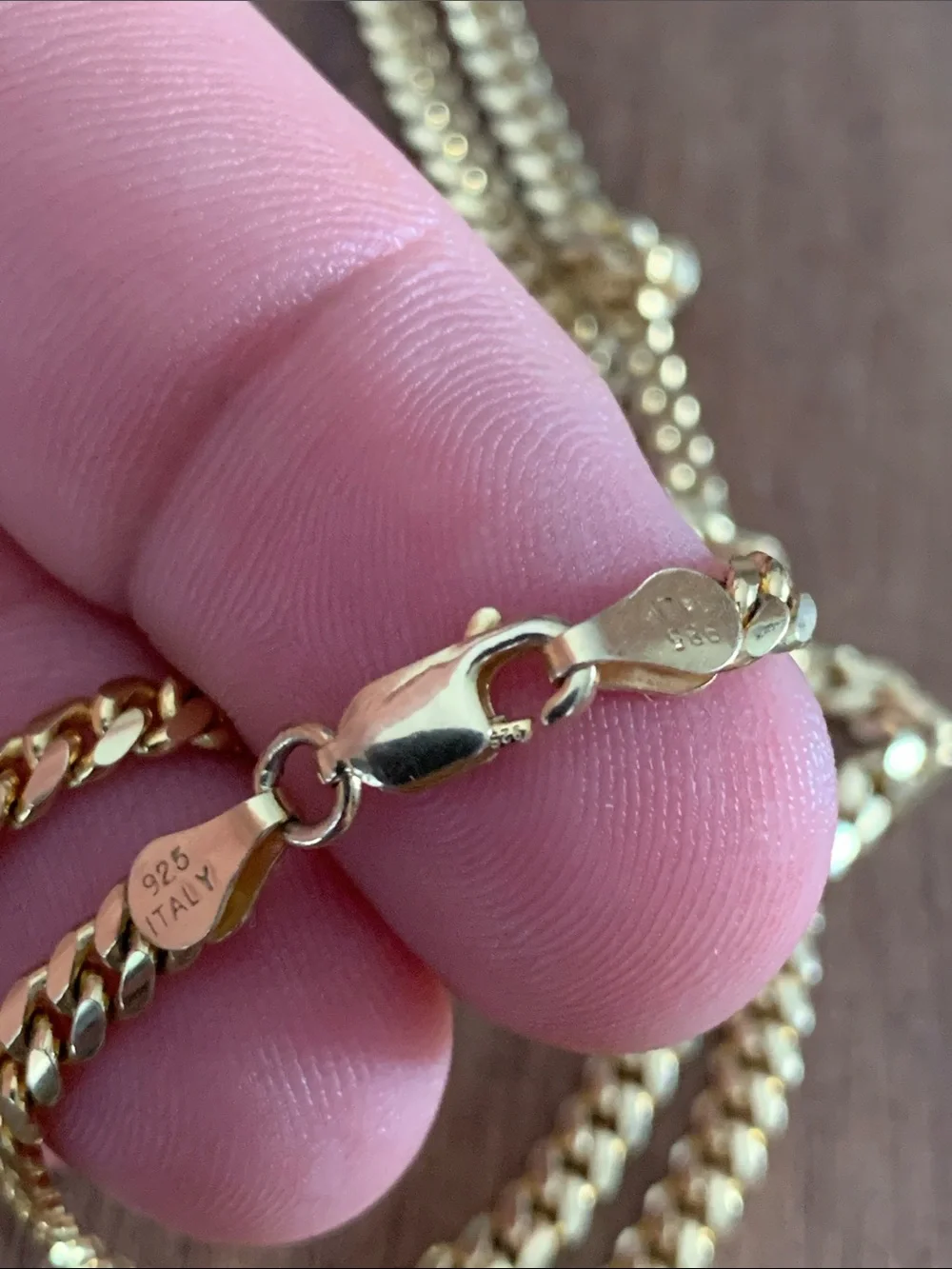 24” Italian Made, Cuban Link, Lobster Clasp, Gold Vermeil, 22.8 gram Necklace